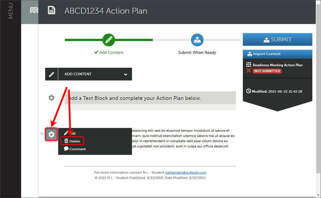 Create An Eportfolio Text Block Ultra Student Elearning